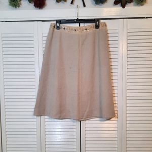 Harve Benard linen A line applique skirt sz 10 *C3